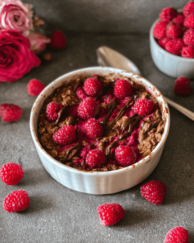 Vegane Baked Oats mit Himbeeren – Gesund, lecker und perfekt für den Start in den Tag