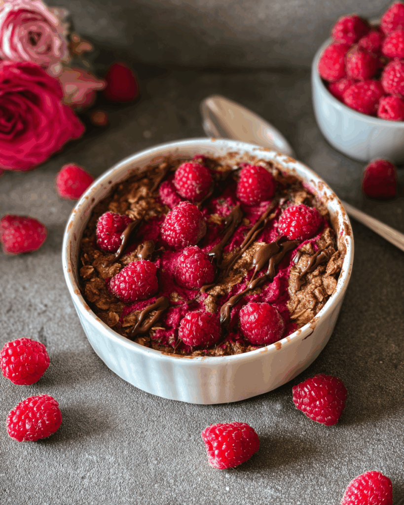 Vegane Baked Oats mit Himbeeren – Gesund, lecker und perfekt für den Start in den Tag