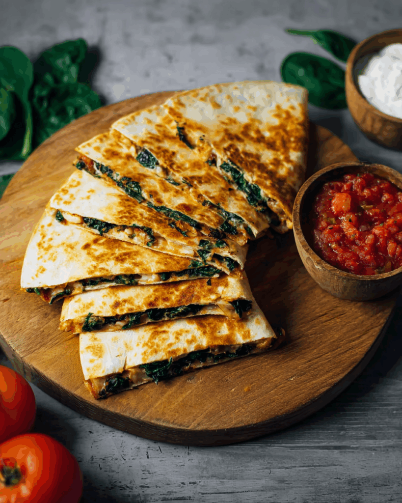 Vegane Spinat-Quesadillas – Ein schnelles und leckeres Rezept für vegane Hauptspeisen