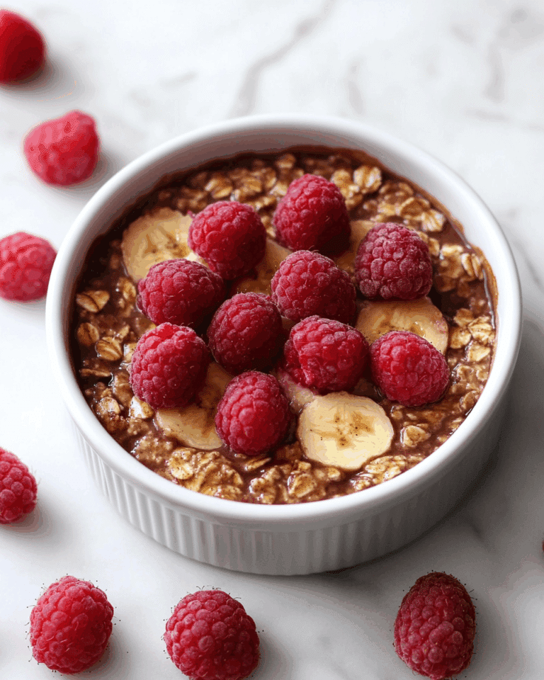 Vegane Gebackene Haferflocken mit Himbeeren: Der perfekte Start in den Tag