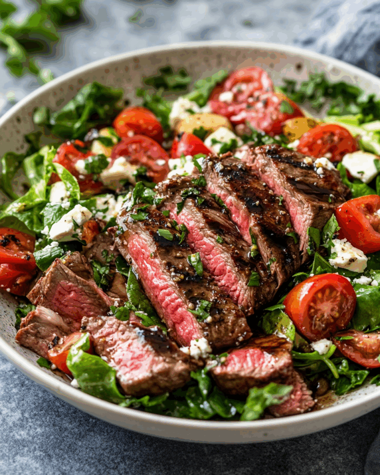 Gegrillter Balsamico-Steak-Salat mit Gorgonzola und Mais: Eine perfekte Symbiose aus Genuss und Ausgewogenheit