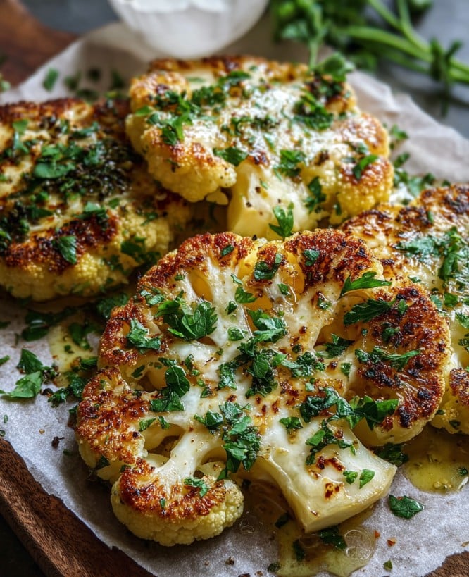 Mozzarella-Blumenkohlsteaks – Ein köstliches, vegetarisches Abendessen