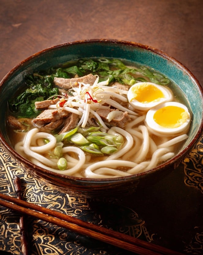 Schweinefleisch- und Udon-Nudelsuppe – Herzhaftes Wohlfühlessen für kalte Tage