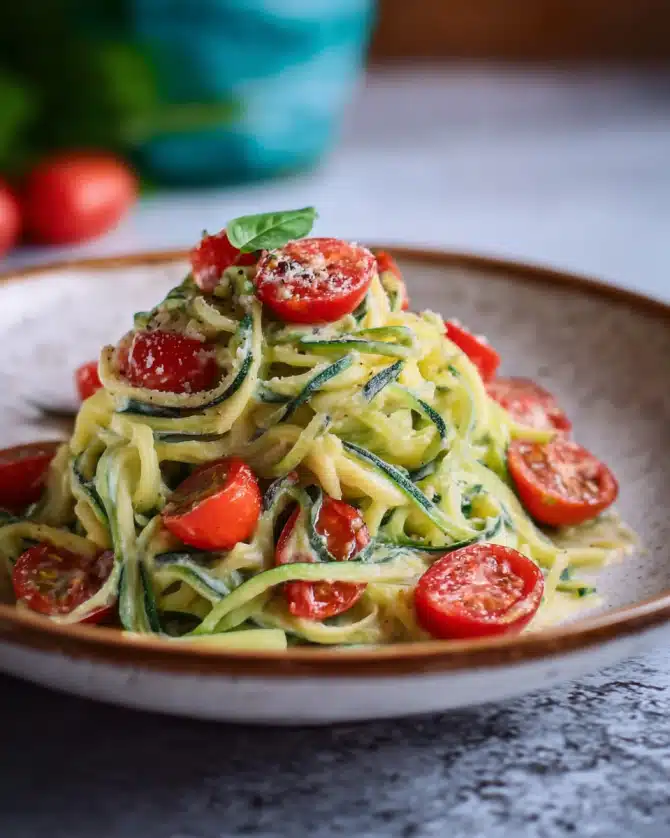 Zucchini-Spaghetti mit Frischkäsesoße: Ein Schnelles und Gesundes Gericht für Jeden Tag