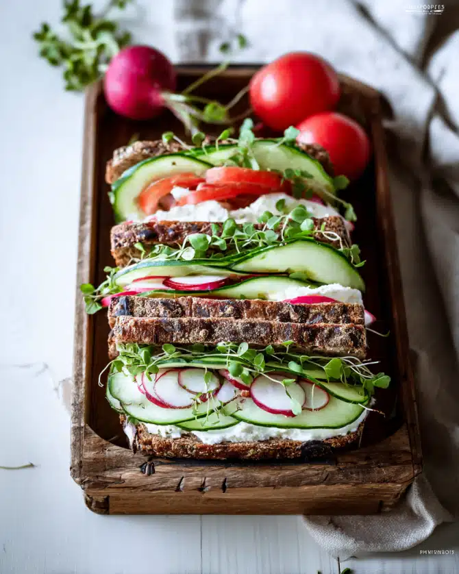 Frisches Mozzarella-Gurken-Sandwich mit Kresse – Sommerlich leicht & voller Geschmack