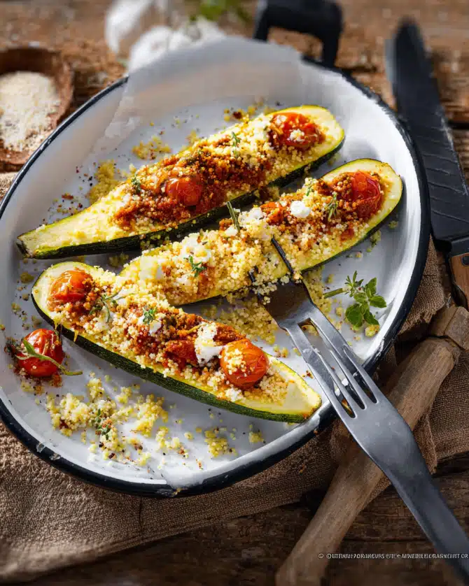 Mit Couscous gefüllte Zucchini – Herzhaft, gesund & einfach zubereitet