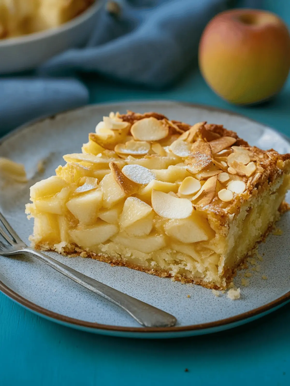 Apple sour cream cake from the tray - Grandma's delicious apple cake with vanilla pudding