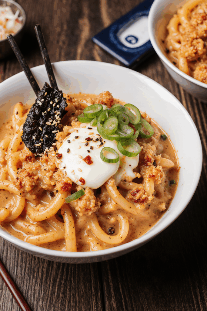Cremiges Kimchi-Udon mit Udon Nudeln – Ein Fusion-Wohlfühlgericht voller Umami-Power | udon nudeln rezept