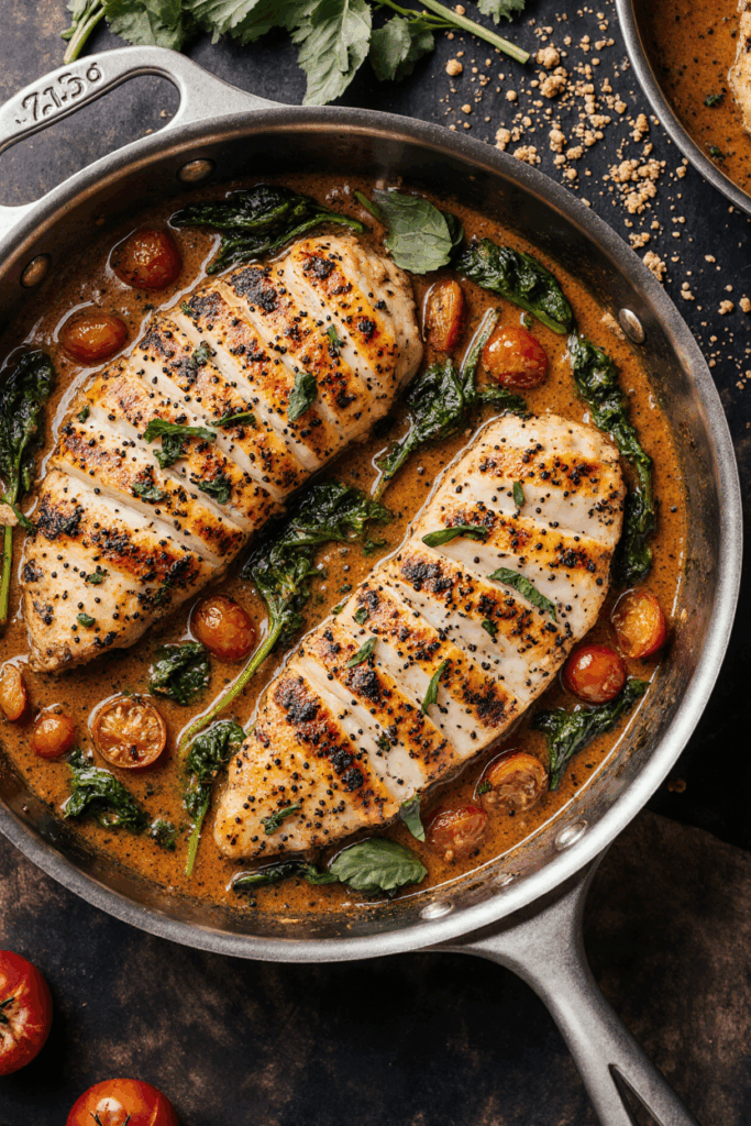 Toskanische Hähnchenpfanne mit Spinat – Ein einfaches und köstliches Rezept für ein schnelles Abendessen
