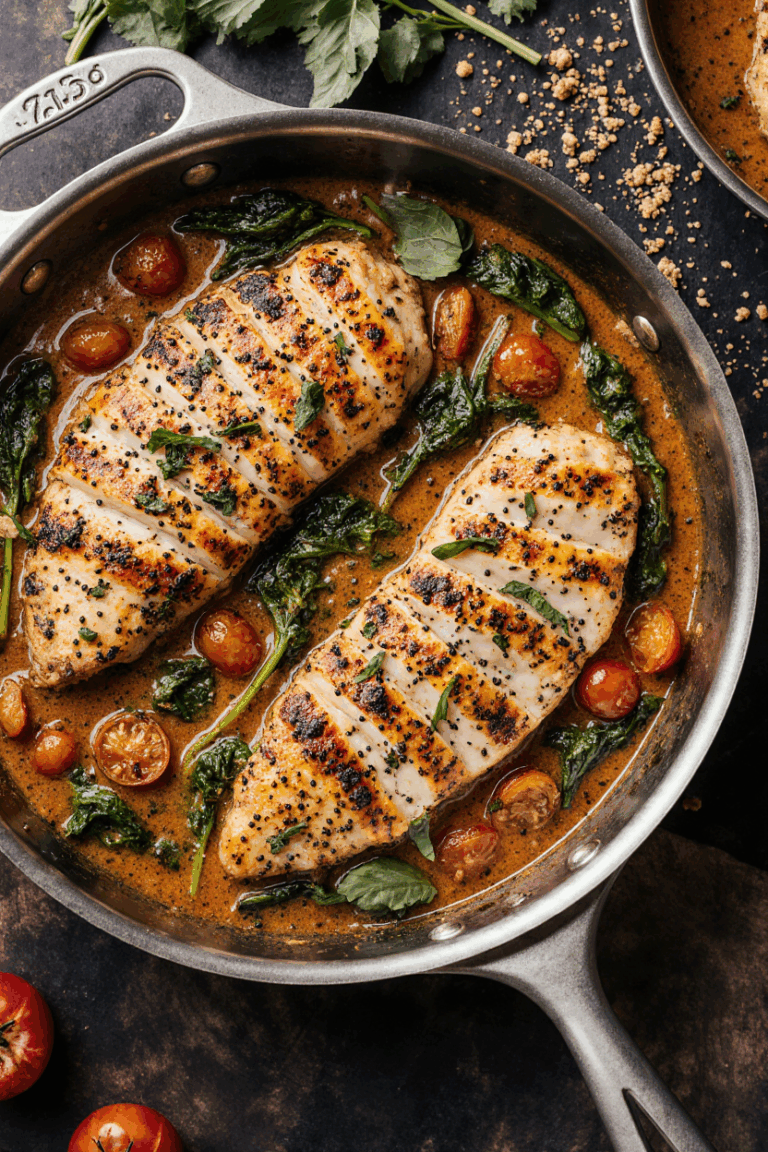 Toskanische Hähnchenpfanne mit Spinat – Ein einfaches und köstliches Rezept für ein schnelles Abendessen