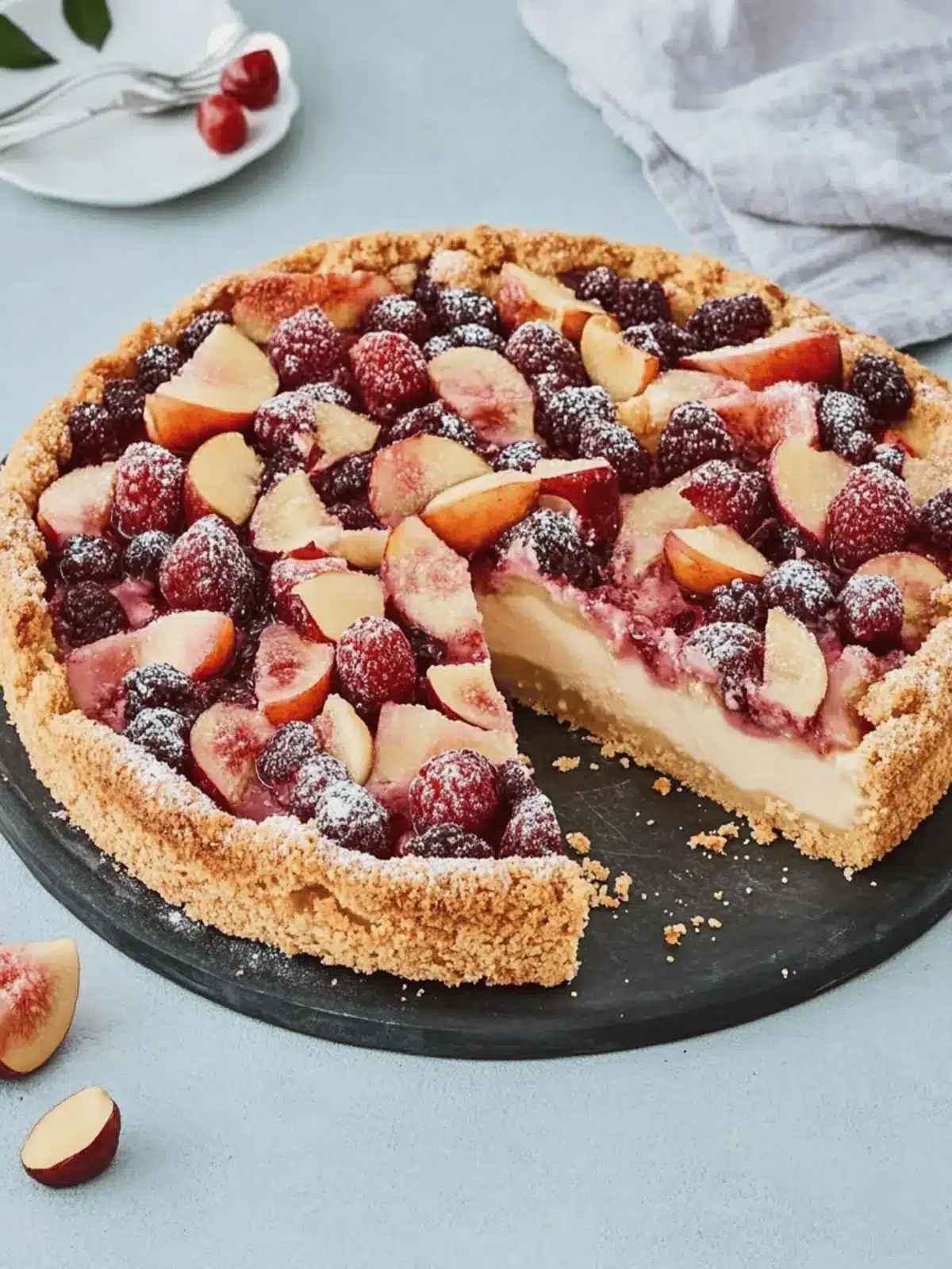 Pflaumenkuchen mit Pudding