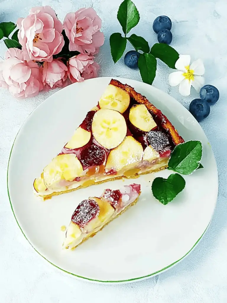 Pflaumenkuchen mit Pudding