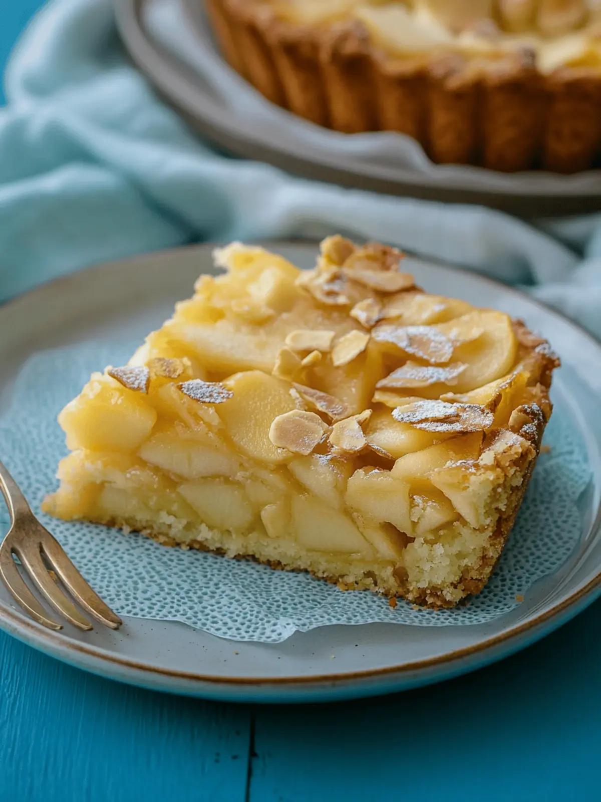 Apple sour cream cake from the tray - Grandma's delicious apple cake with vanilla pudding
