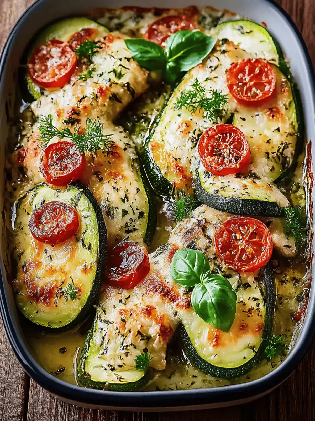 Mittelmeer Hähnchen-Zucchini-Auflauf