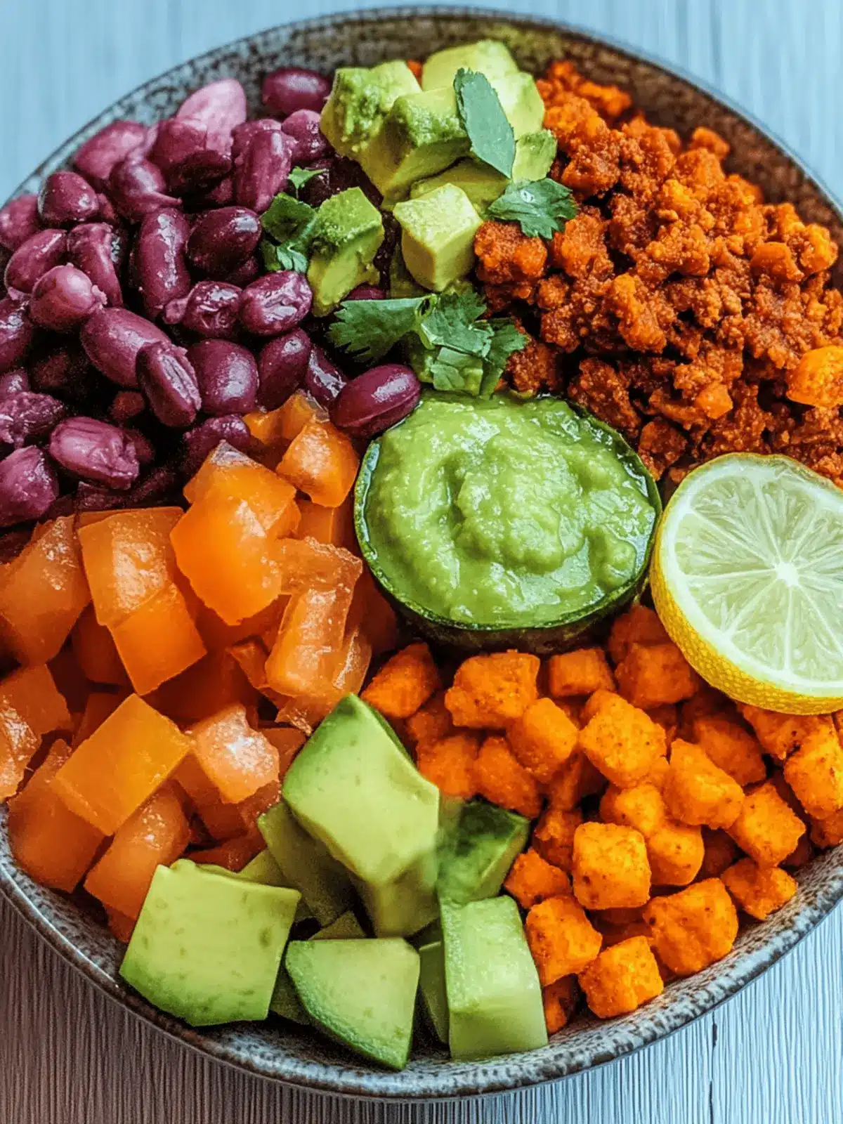 Süßkartoffel Burrito Schüssel