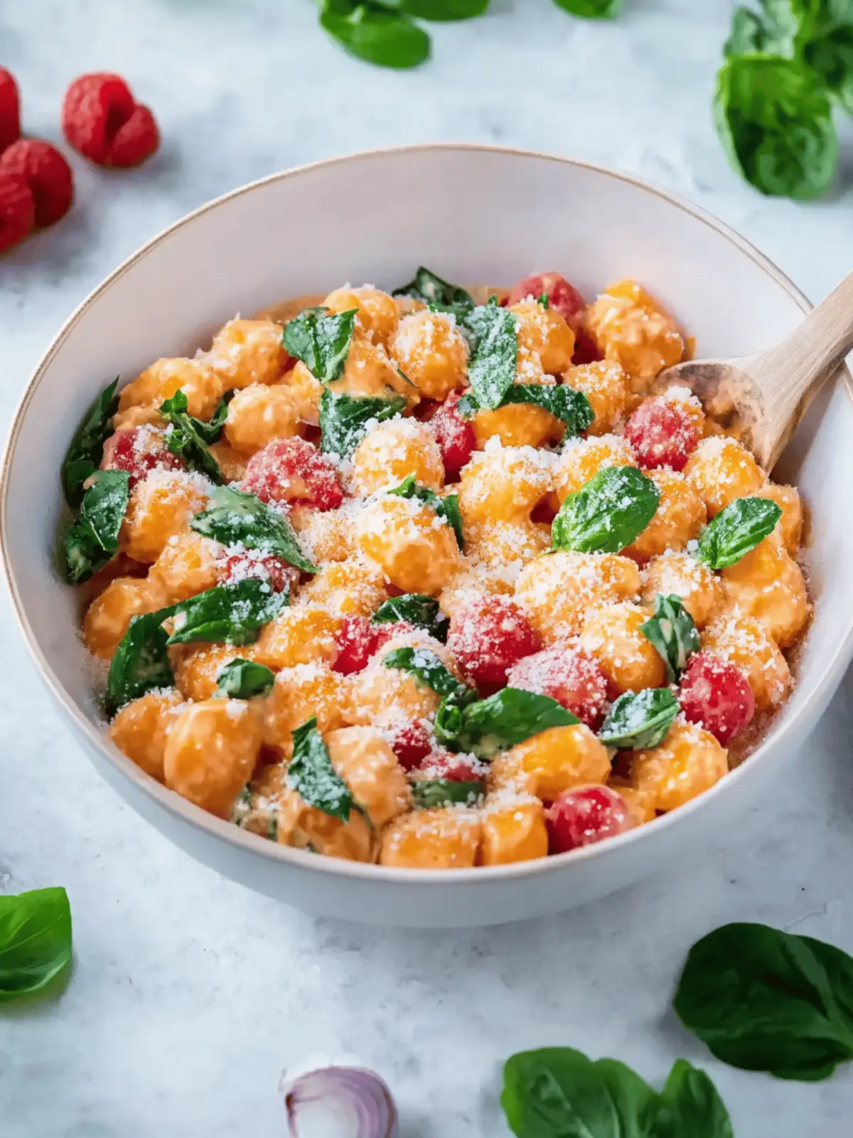Gnocchi pan with spinach and tomatoes