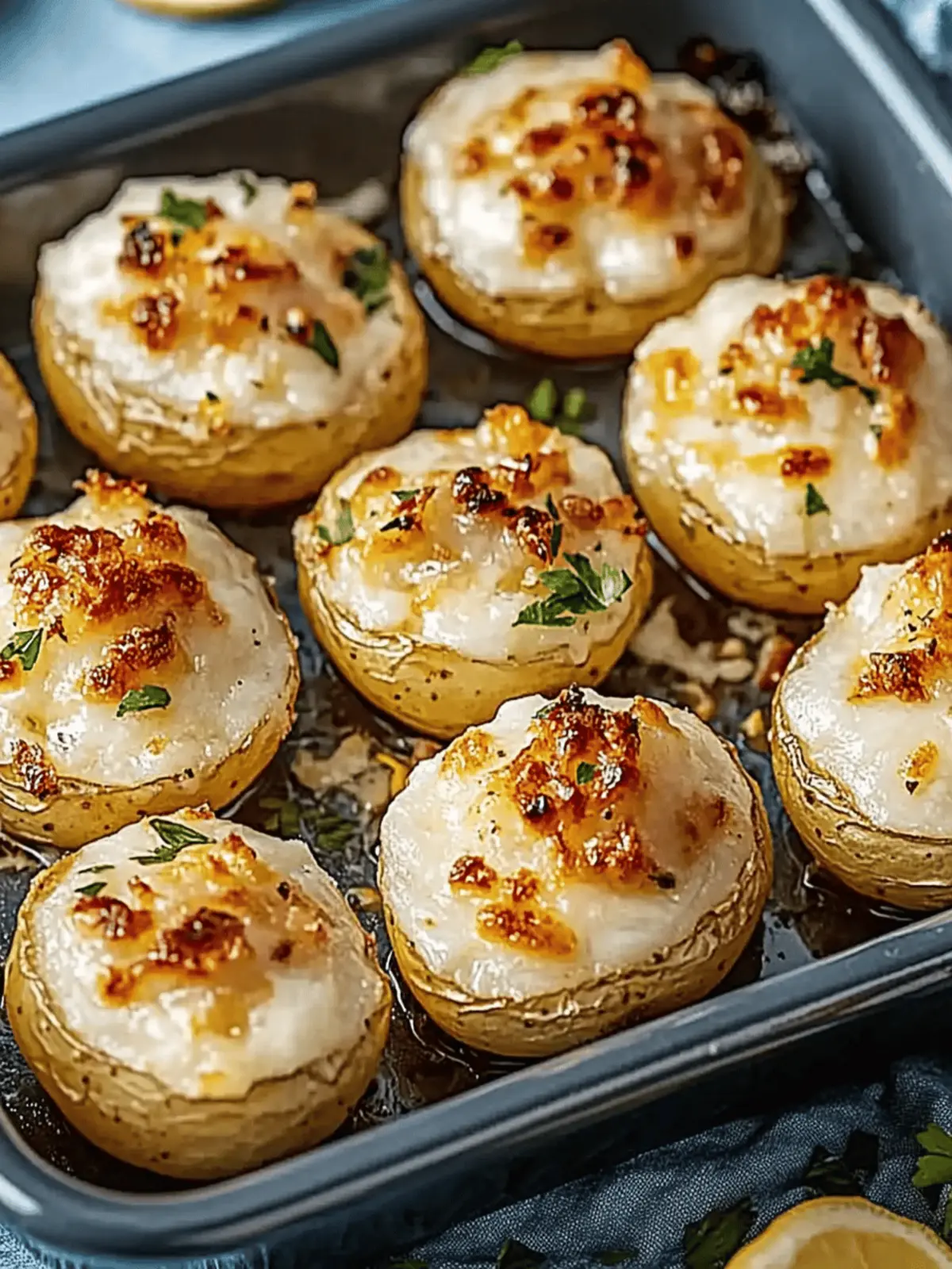 Gefüllte Kartoffeln im Stil von Tarte Flambée