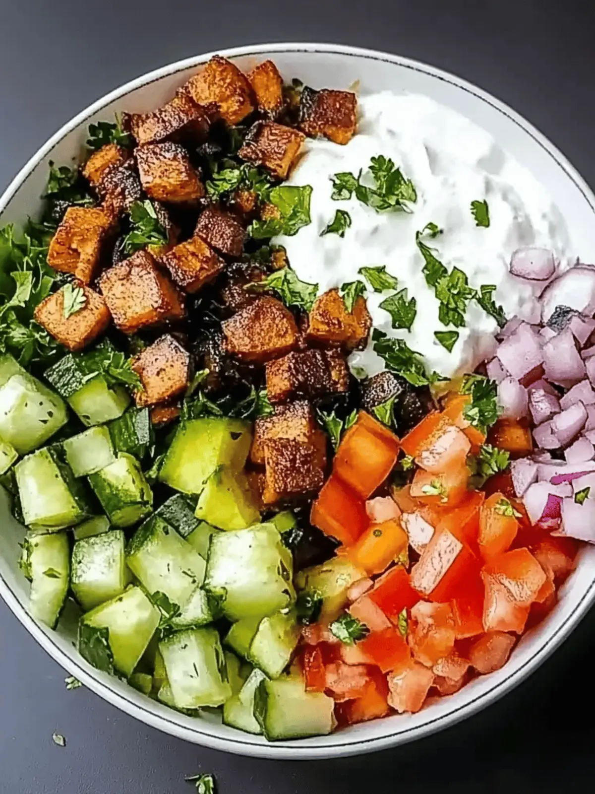 Nährstoffreiche Süßkartoffel-Burrito-Bowl genießen 2 Kebab-Schüssel