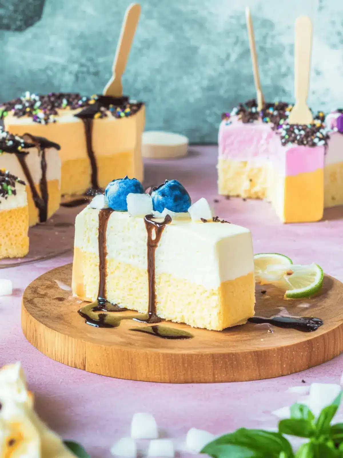 Käsekuchen als Kuchen-Sticks