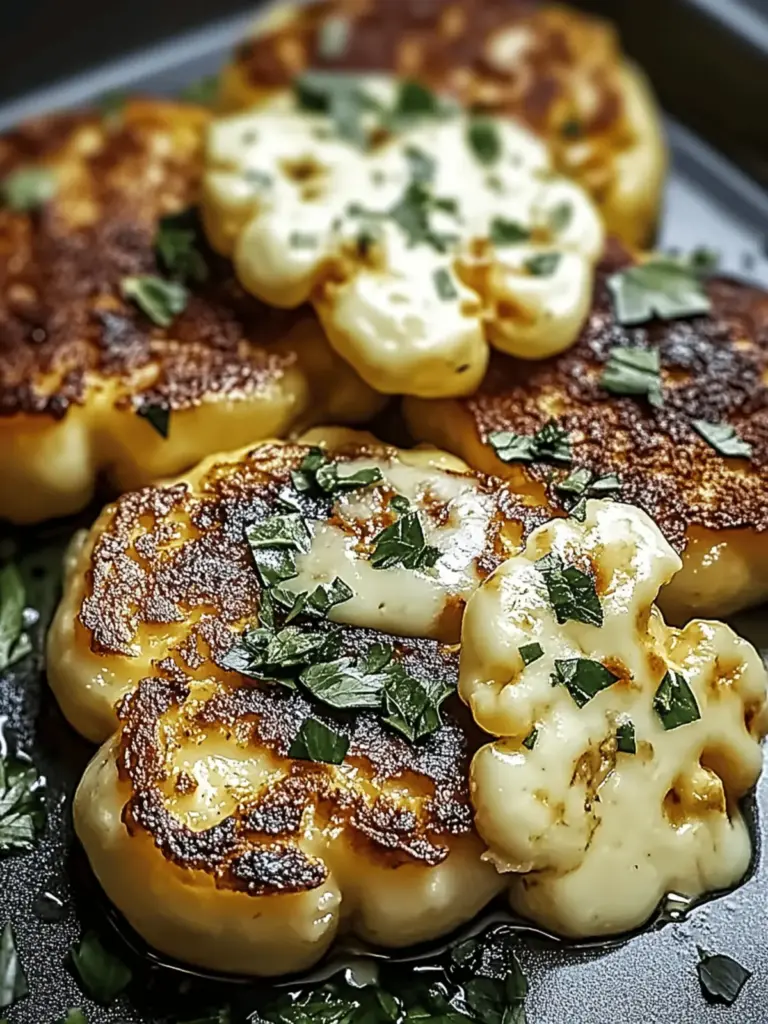 Baked cauliflower steaks with mozzarella