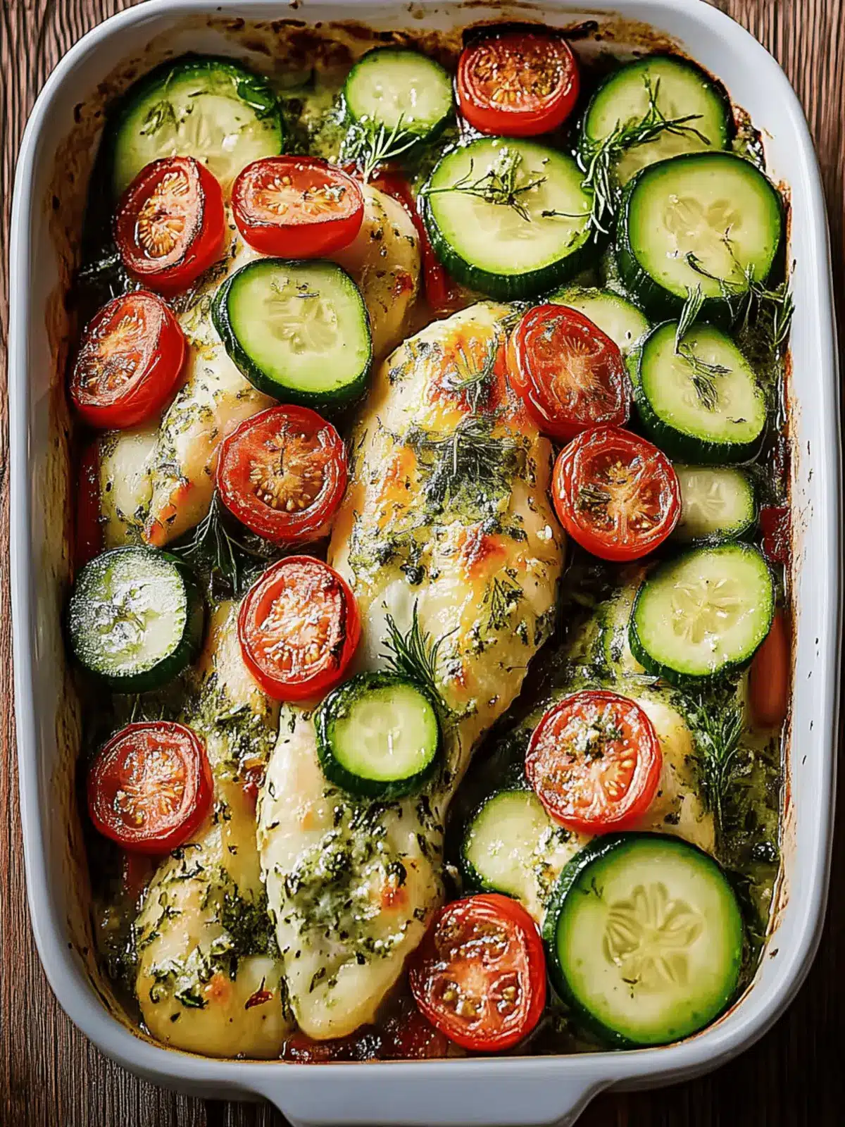 Mittelmeer Hähnchen-Zucchini-Auflauf