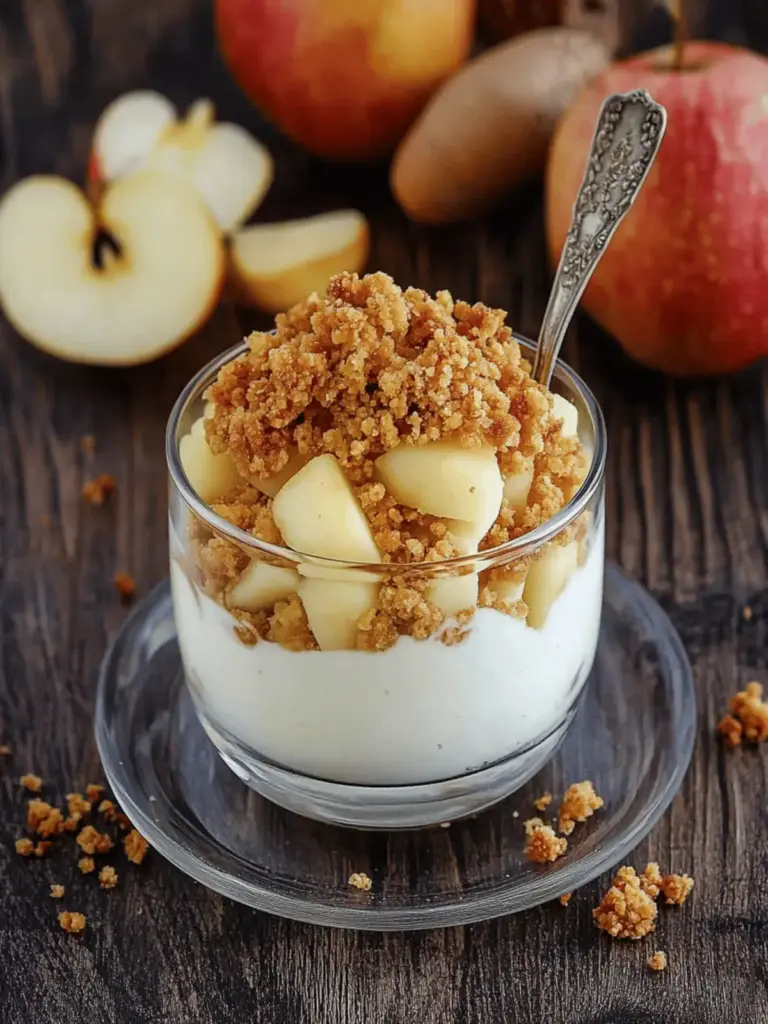 Apfel-Crumble im Glas