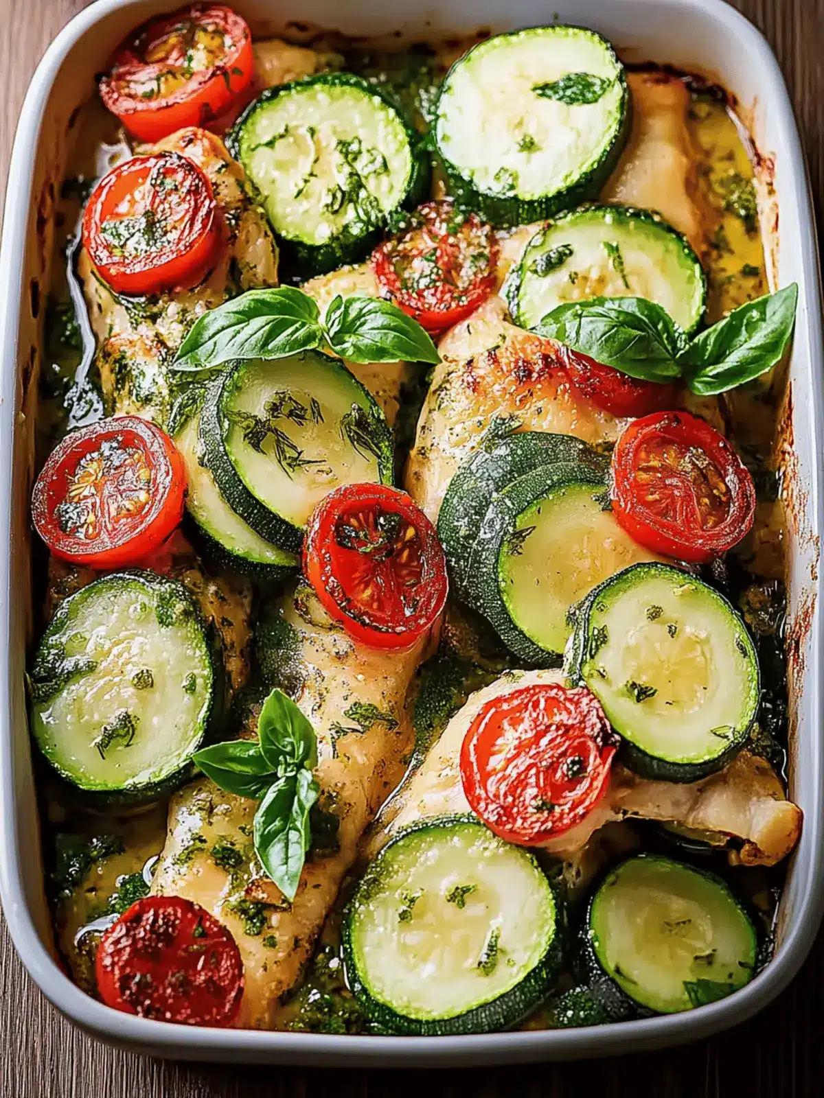 Mittelmeer Hähnchen-Zucchini-Auflauf