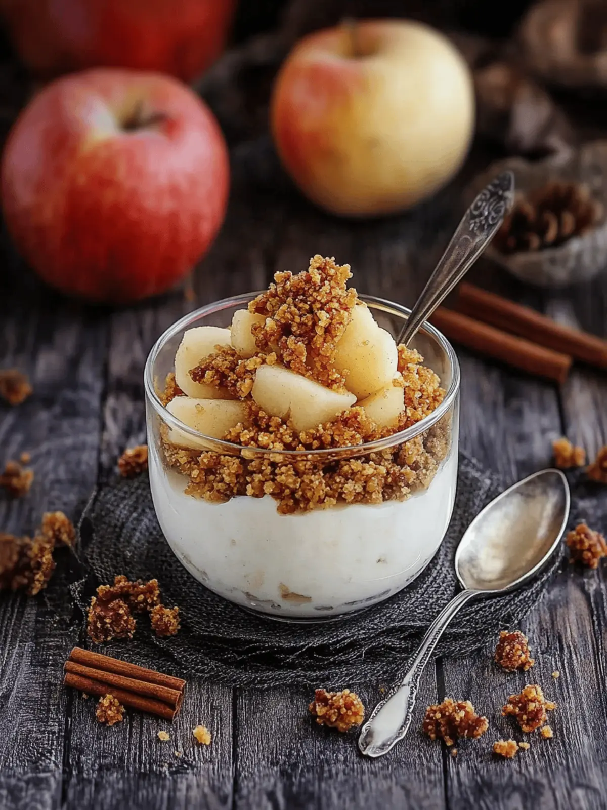 Apfel-Crumble im Glas