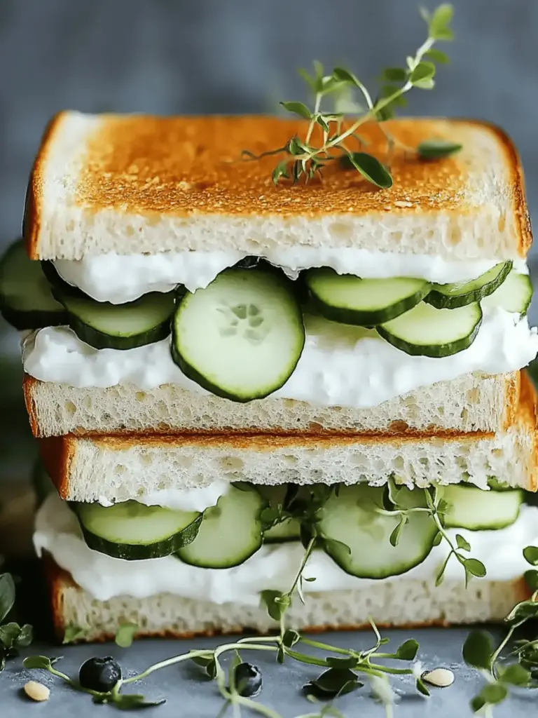 Mozzarella cucumber sandwich with cress - fresh, light and full of flavor