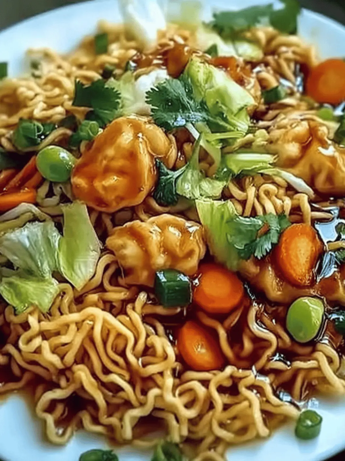 Chinesische gebratene Nudeln mit Hähnchen