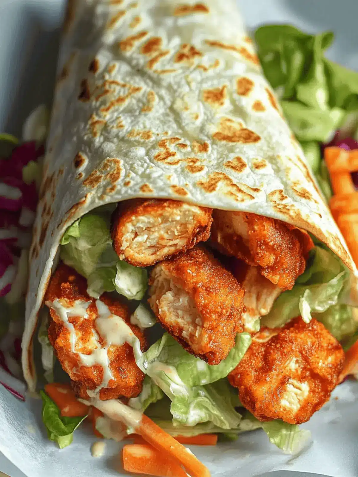 Crispy BBQ Hähnchen Wrap