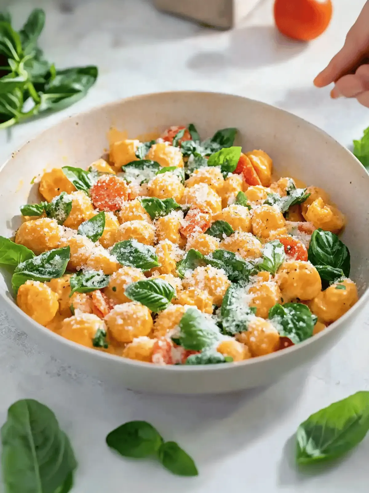 Gnocchi pan with spinach and tomatoes