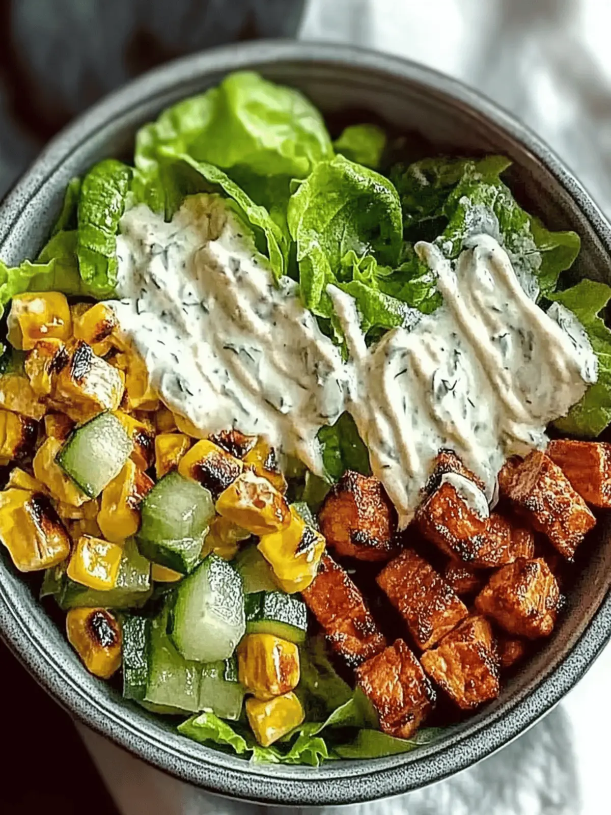 BBQ Hähnchen Nachosalat für den ultimativen Genuss 2 BBQ Hähnchen Nachosalat