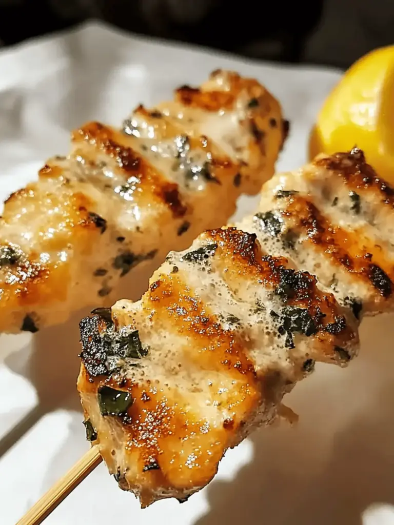 Knoblauch Parmesan Hähnchenspieße