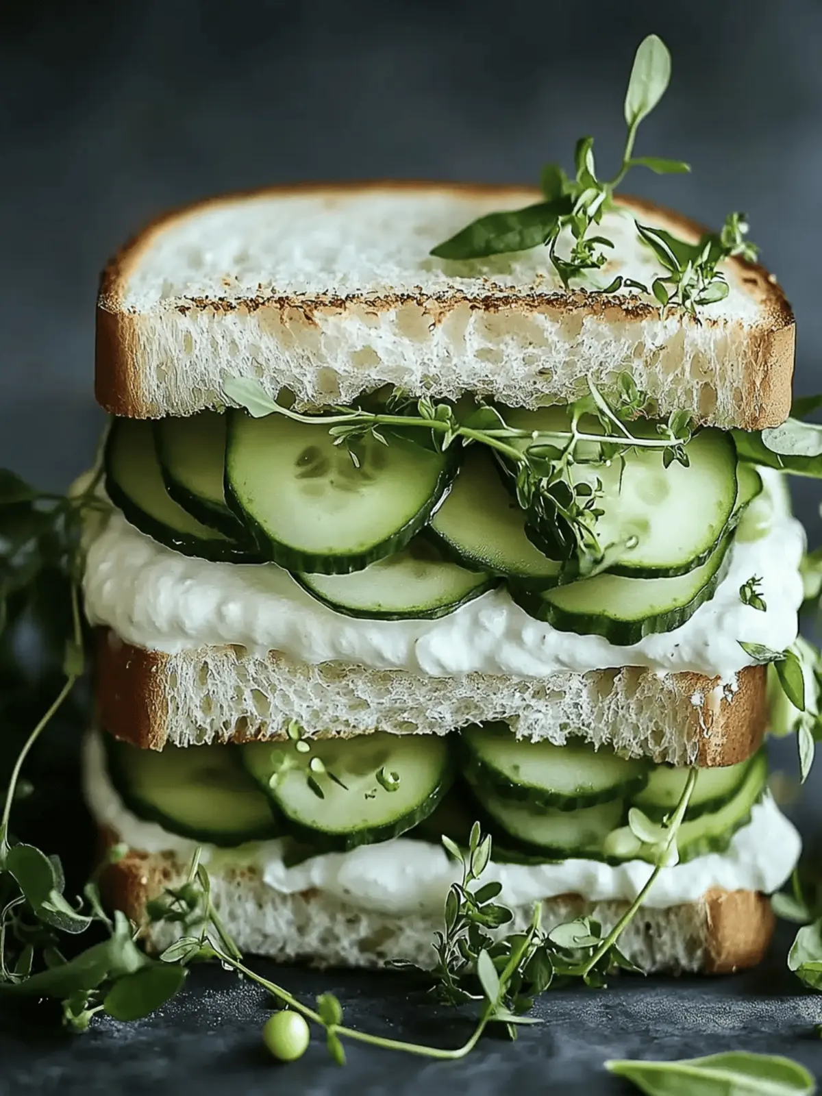 Mozzarella-Cucumbersandwich mit Kresse – frisch und lecker 3 Mozzarella cucumber sandwich with cress - fresh, light and full of flavor