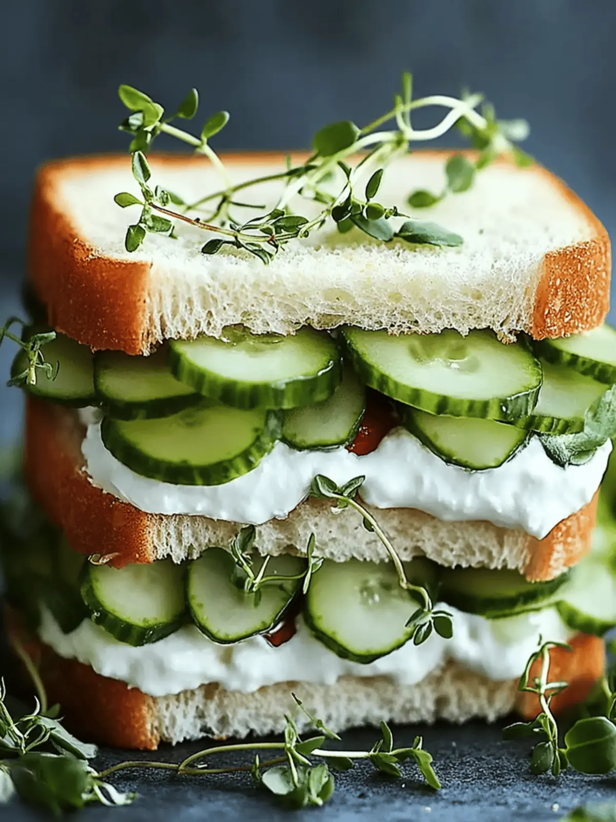 Mozzarella-Cucumbersandwich mit Kresse – frisch und lecker 2 Mozzarella cucumber sandwich with cress - fresh, light and full of flavor