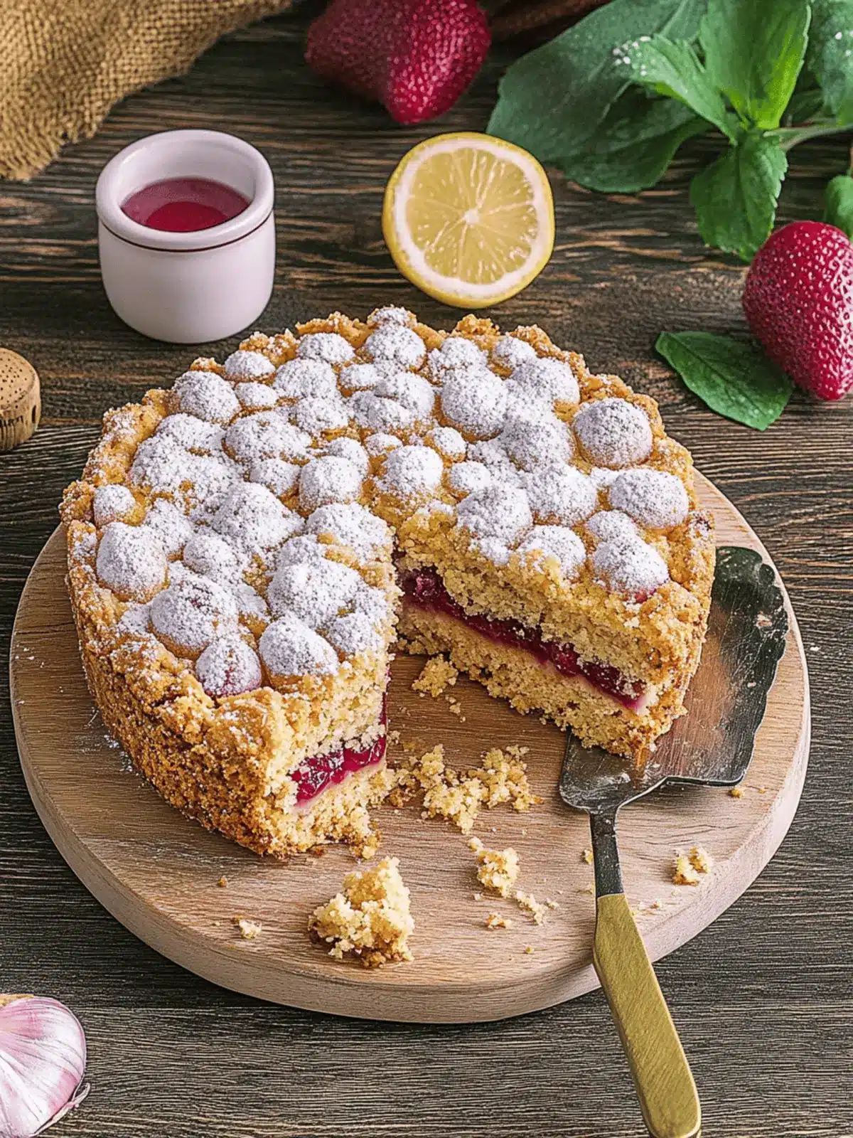 Streusel-Plum Cake with VERPOORTEN Amaretto-Apricot