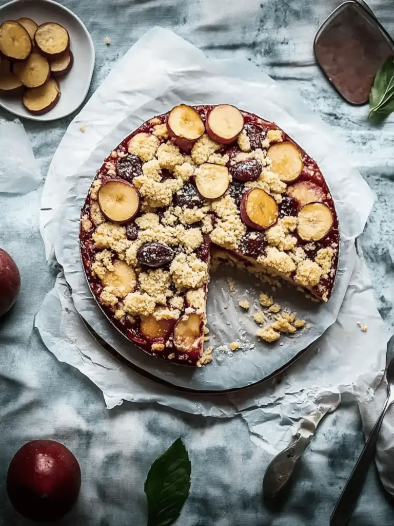 Zwetschgenkuchen mit Rührteig und Streuseln