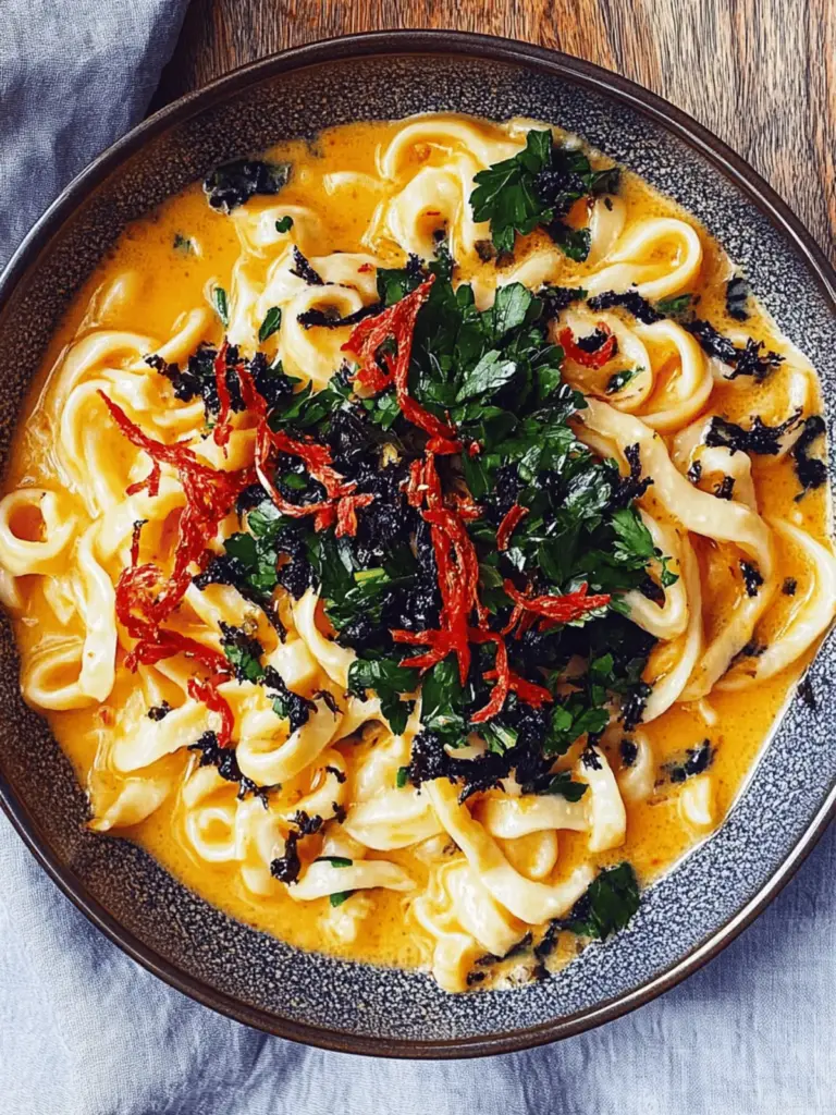 Scharfe Udon-Nudeln mit Käse