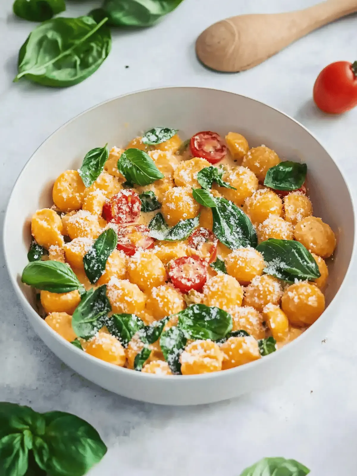 Gnocchi pan with spinach and tomatoes