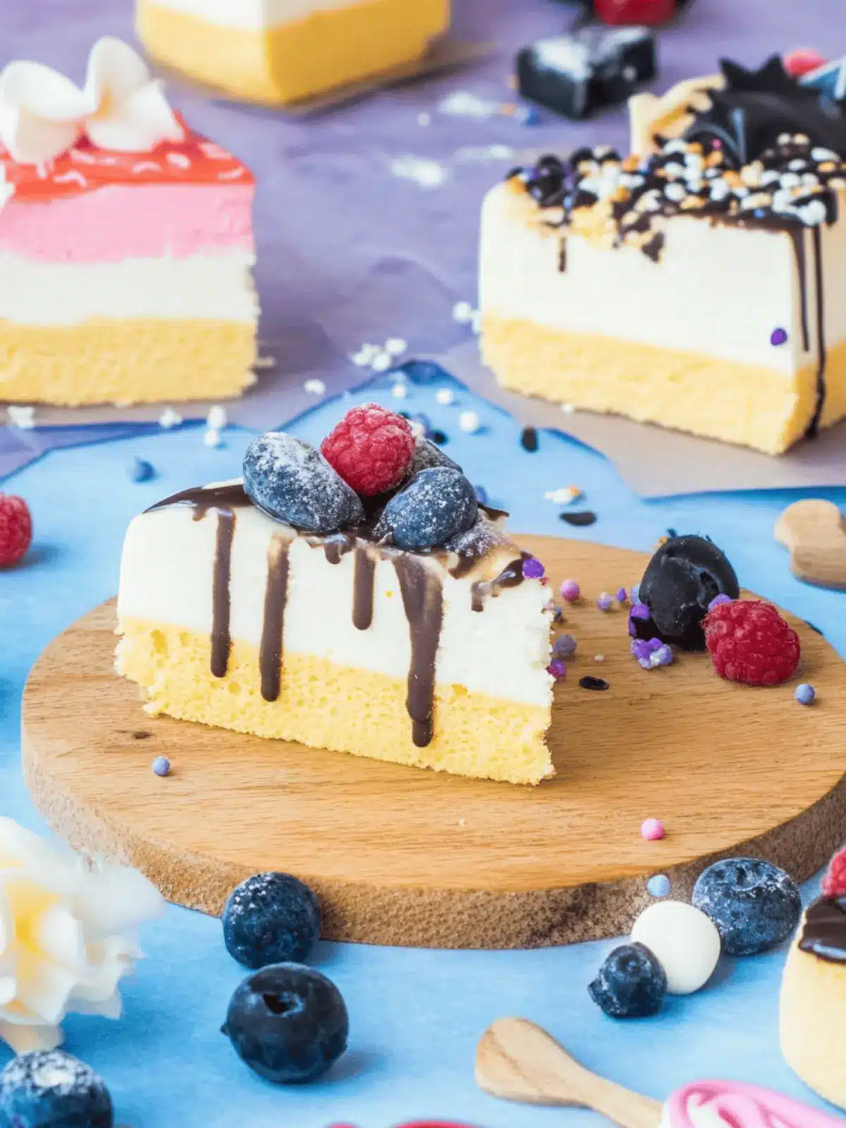 Käsekuchen als Kuchen-Sticks