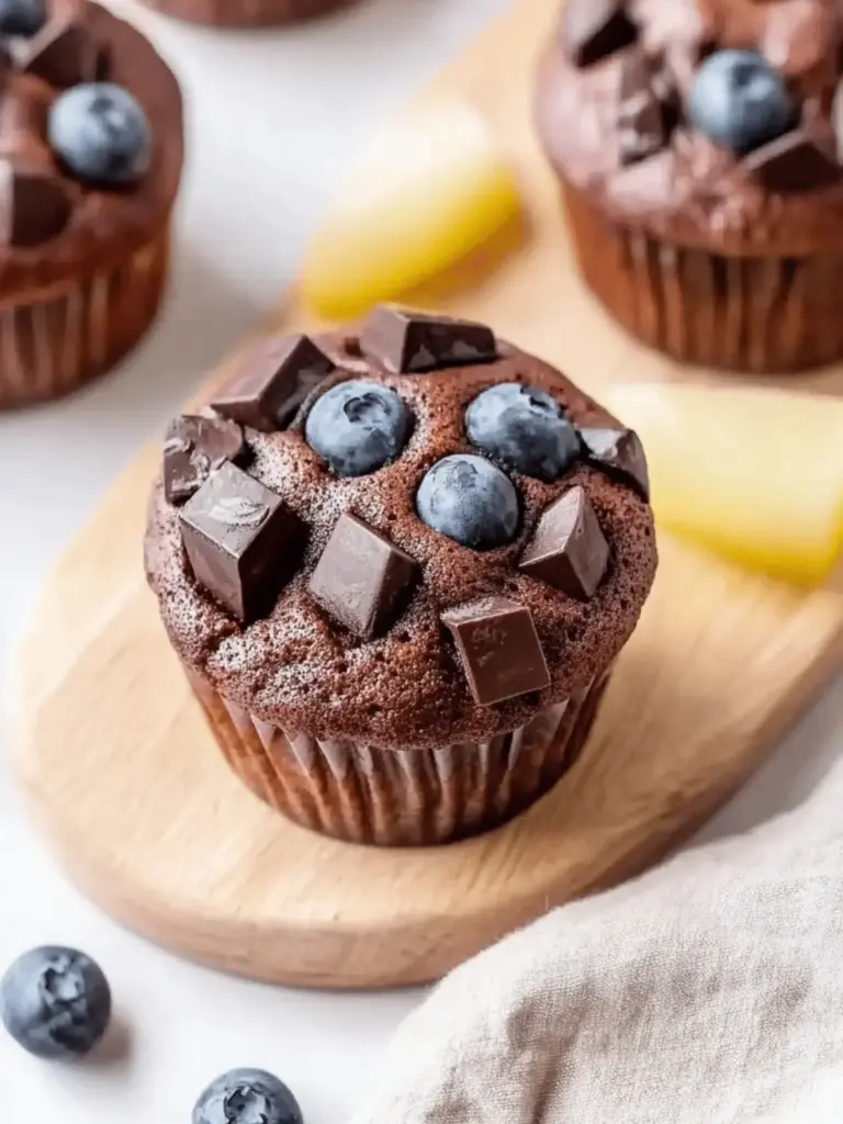 Feuchte Schokoladenmuffins mit Öl und Kakao