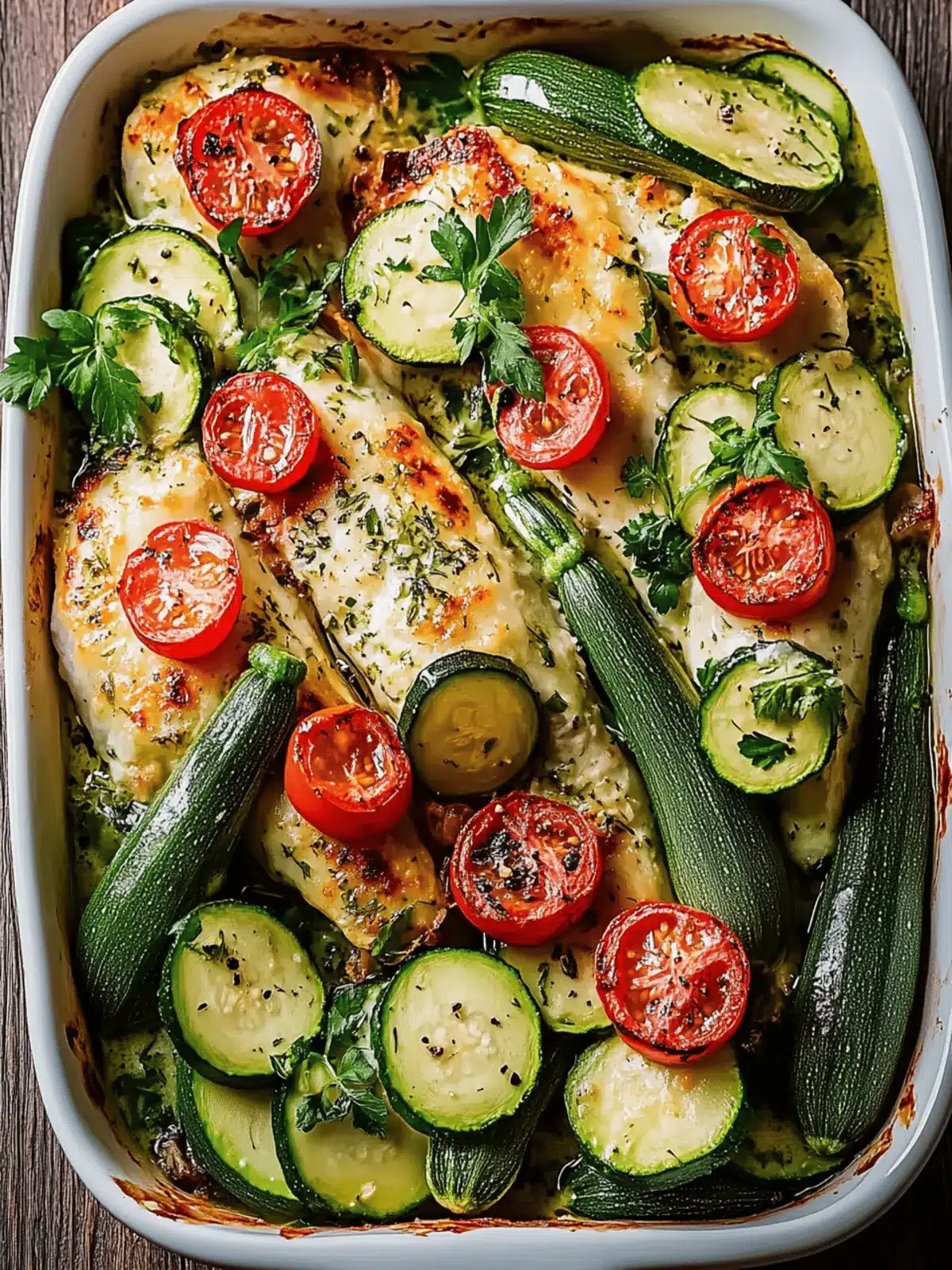 Mittelmeer Hähnchen-Zucchini-Auflauf