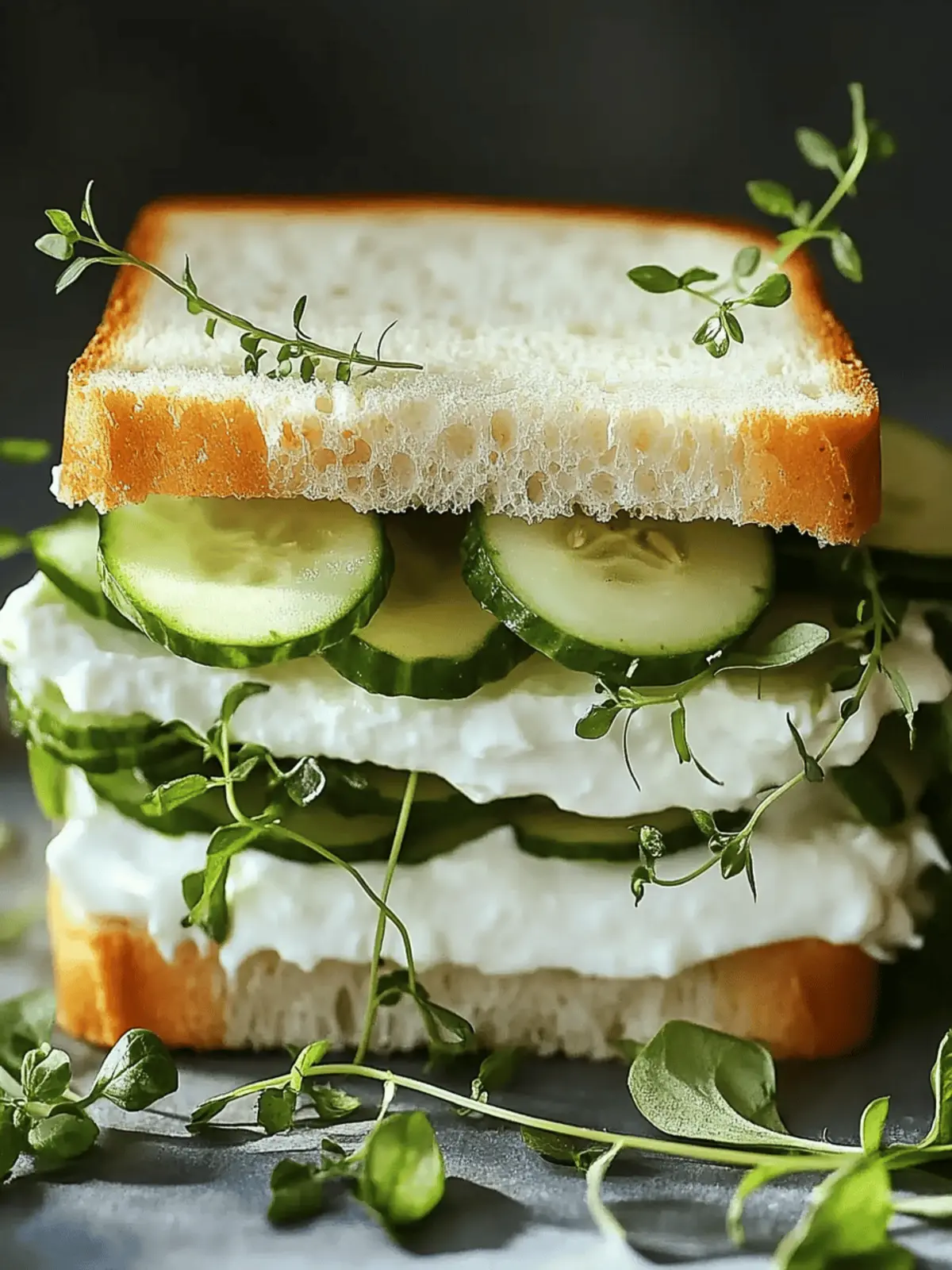 Mozzarella-Cucumbersandwich mit Kresse – frisch und lecker 4 Mozzarella cucumber sandwich with cress - fresh, light and full of flavor