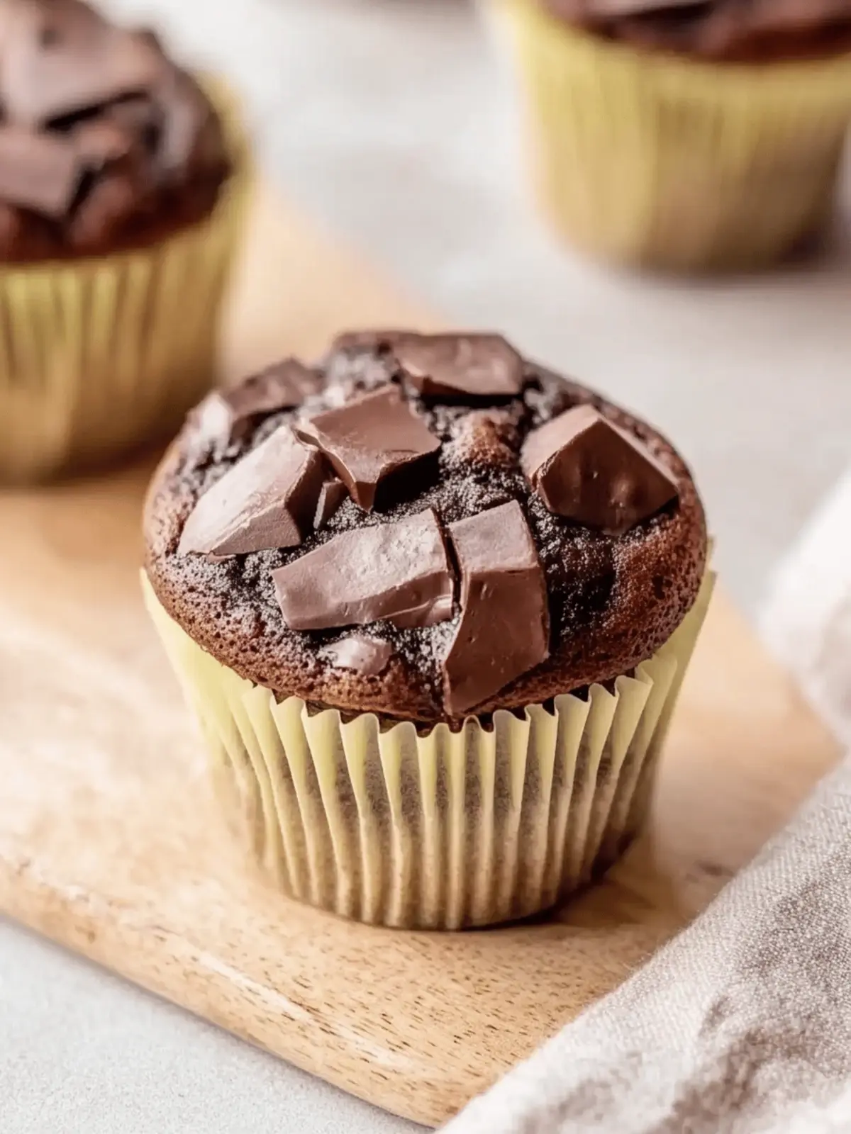 Feuchte Schokoladenmuffins mit Öl und Kakao erleben 4 Feuchte Schokoladenmuffins mit Öl und Kakao