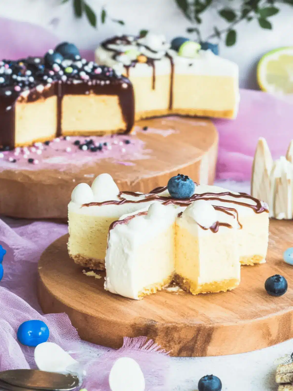 Käsekuchen als Kuchen-Sticks