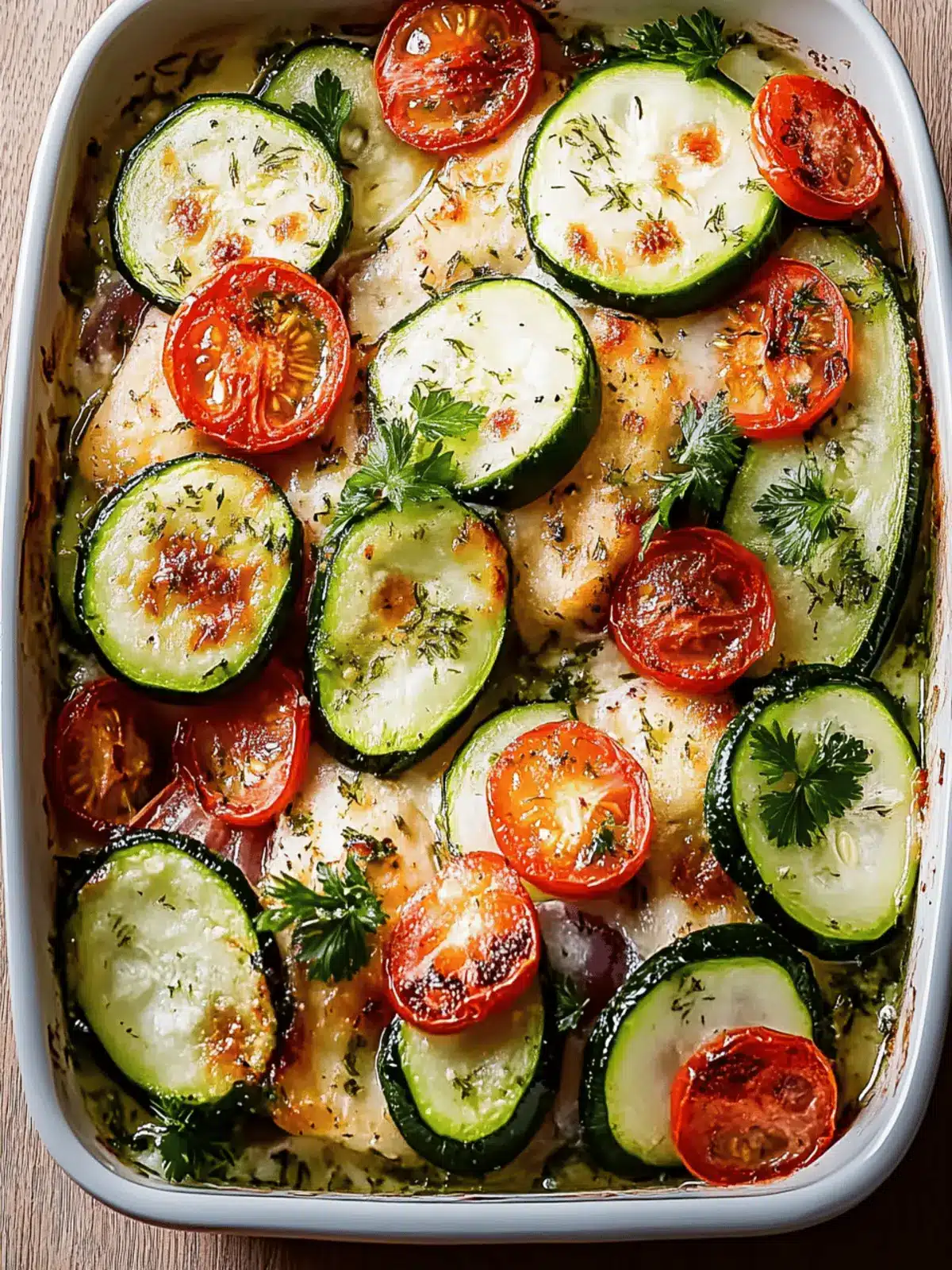 Mittelmeer Hähnchen-Zucchini-Auflauf