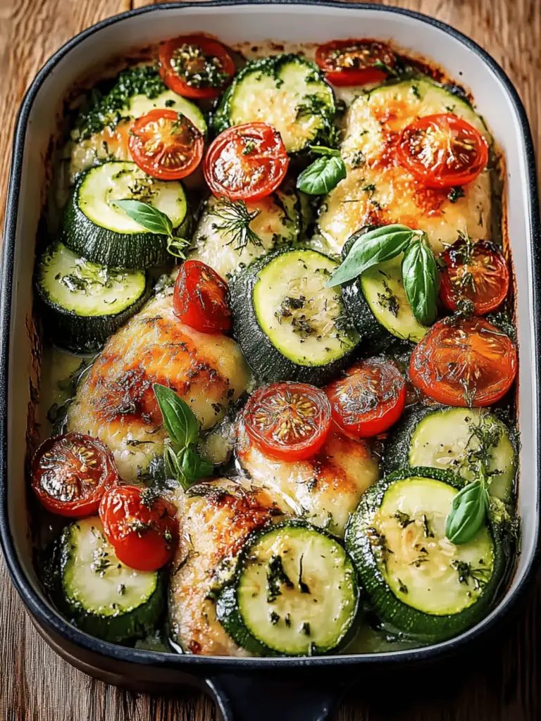 Mittelmeer Hähnchen-Zucchini-Auflauf