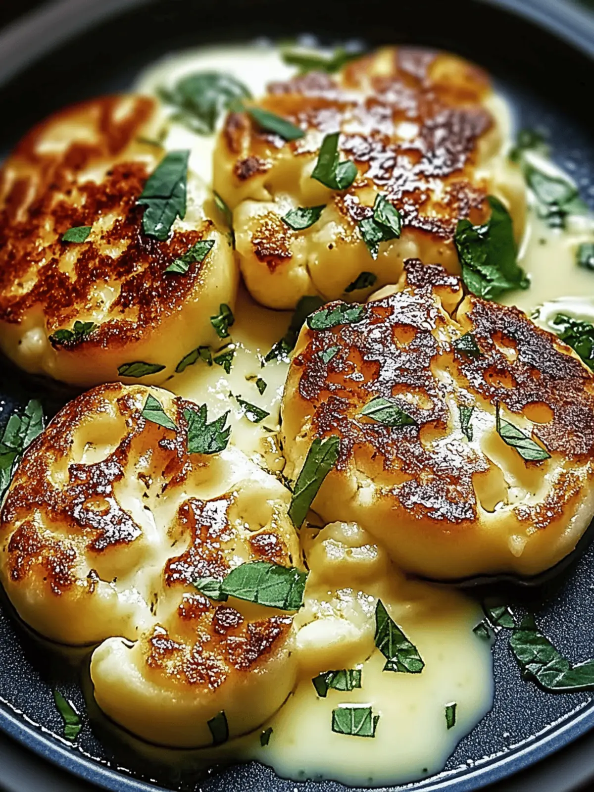 Baked cauliflower steaks with mozzarella