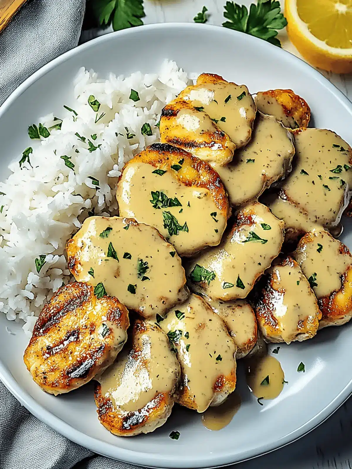 Honig Senf Hähnchen mit Reis